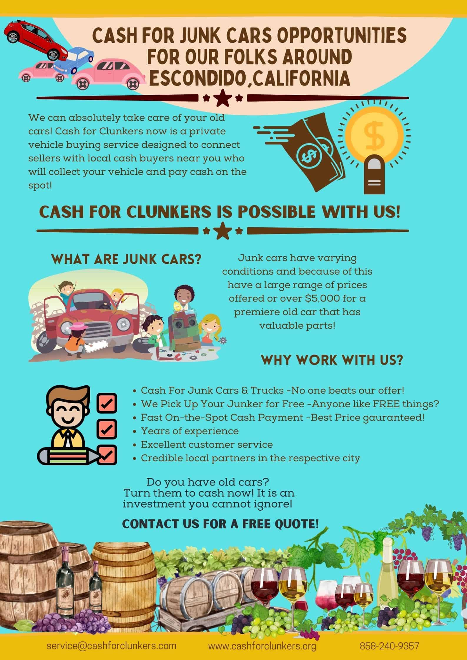 We offer cash for clunkers in Escondido, California!